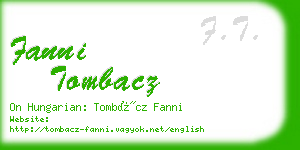 fanni tombacz business card